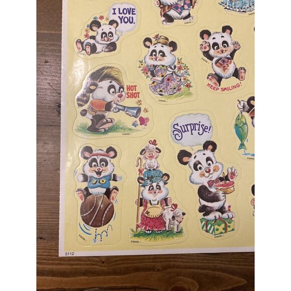 Vintage Mark 1 Panda Bear Sticker Sheet 1983 - Picture 4 of 6